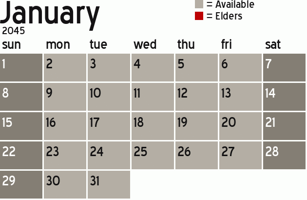 Missionary Dinner Calendar