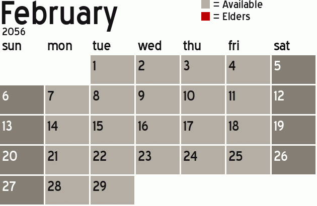 Missionary Dinner Calendar