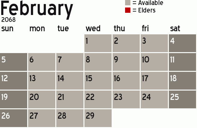 Missionary Dinner Calendar