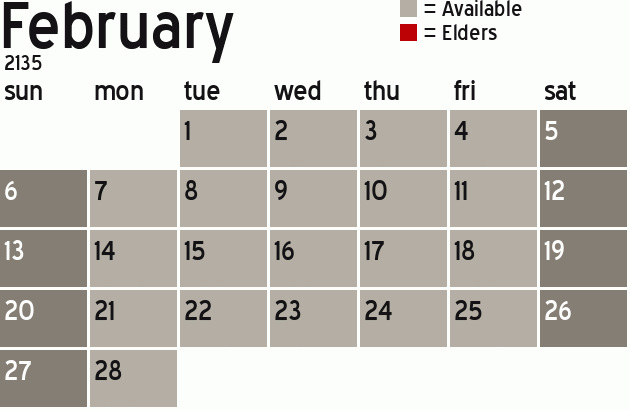 Missionary Dinner Calendar