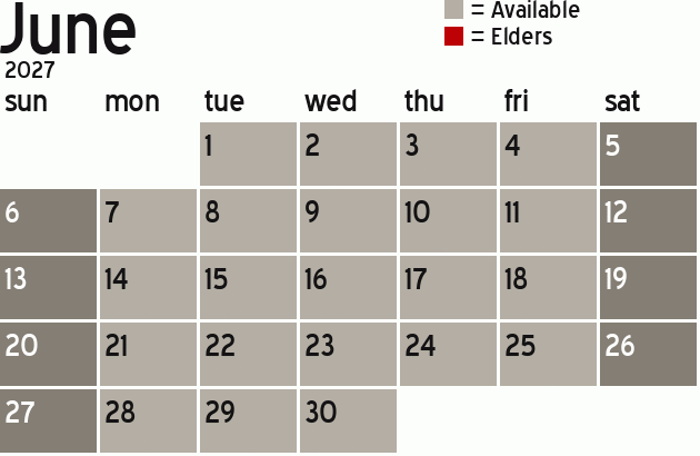 Missionary Dinner Calendar