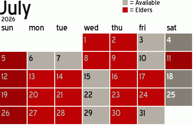 Missionary Dinner Calendar