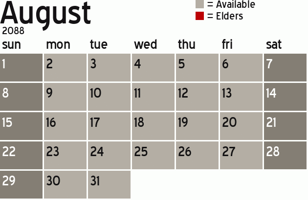 Missionary Dinner Calendar