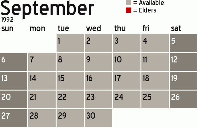 Missionary Dinner Calendar