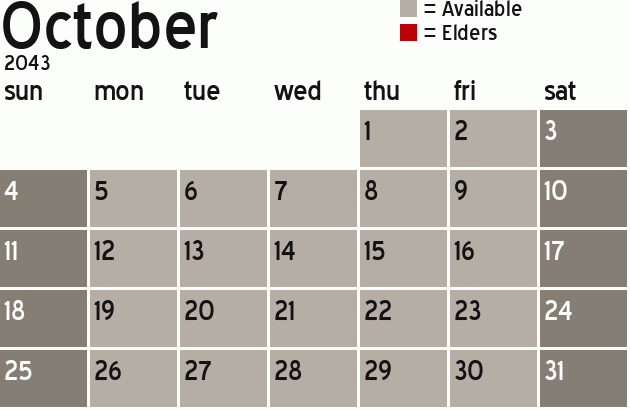 Missionary Dinner Calendar