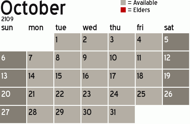 Missionary Dinner Calendar