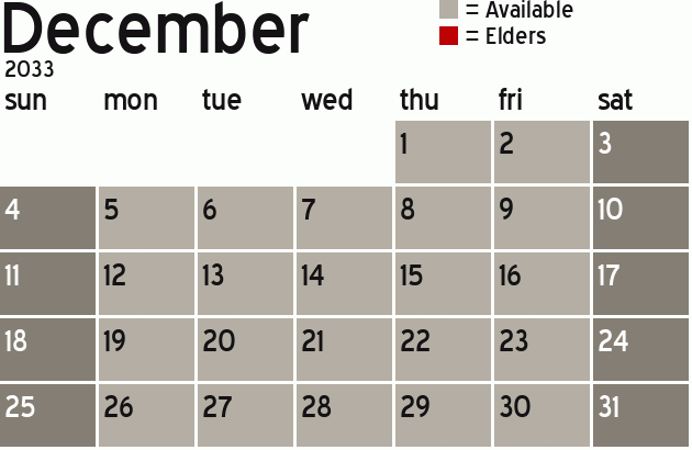 Missionary Dinner Calendar