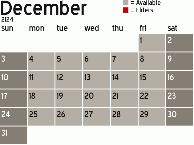 Missionary Dinner Calendar